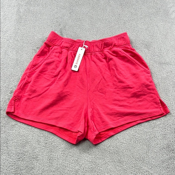 NEW Sundry 0, XS 0-2, Modal Cotton Blend French Terry Fleece Women's Pink Shorts - Picture 1 of 12